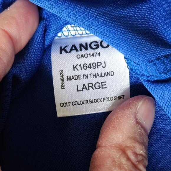 Kangol X Samuel L Jackson Color Block Golf Polo Shirt Blue White Mens Large NEW - Picture 6 of 9